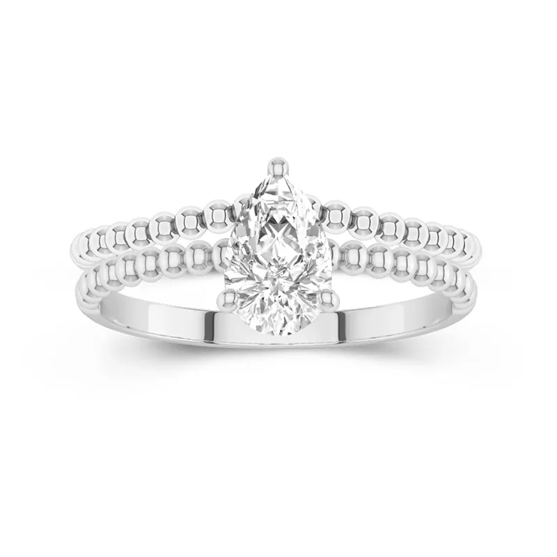 1.00ct Moissanite Wedding Ring Set 14K White Gold