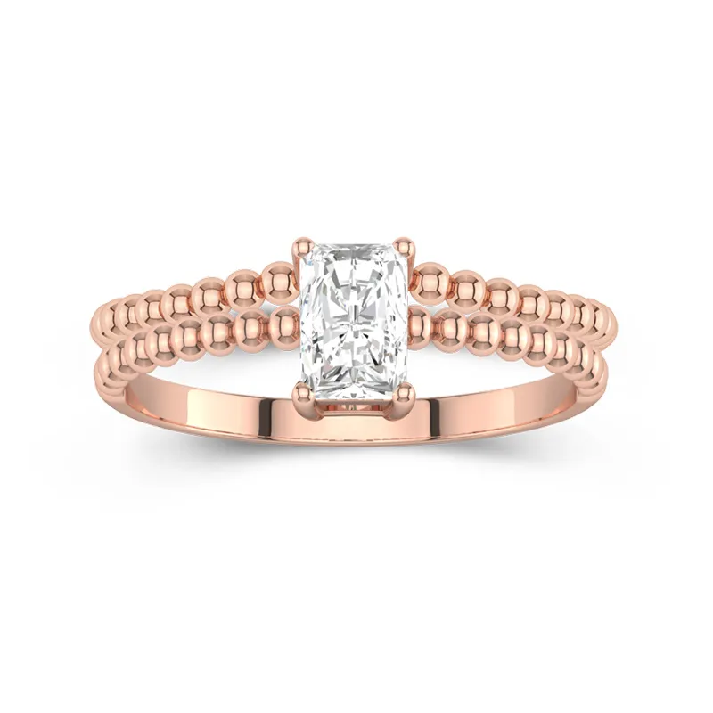 1.00ct Moissanite Wedding Ring Set 14K Rose Gold