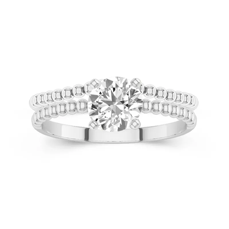 1.00ct Moissanite Wedding Ring Set 18K White Gold