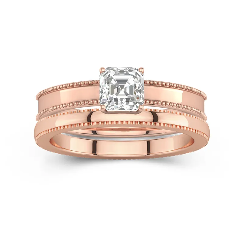 14K Rose Gold Moissanite Bridal Set