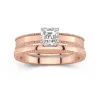 18K Rose Gold Moissanite Bridal Set