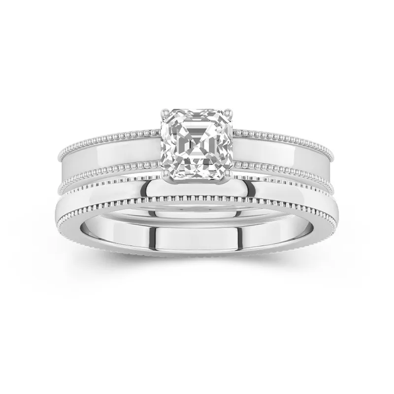 18K White Gold Moissanite Bridal Set