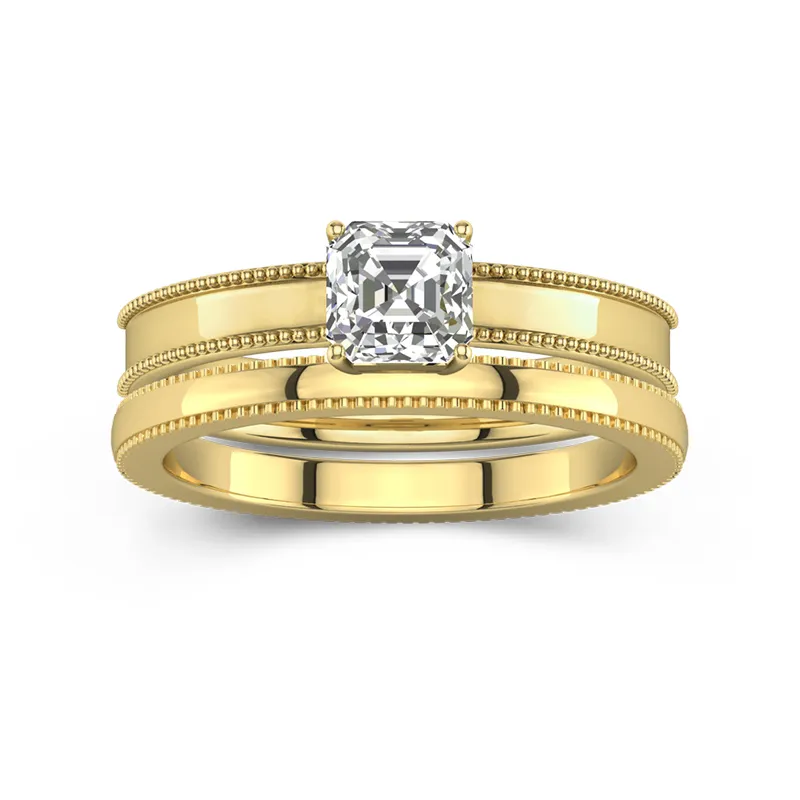 18K Gold Moissanite Bridal Set