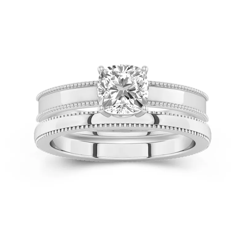 18K White Gold Moissanite Bridal Set