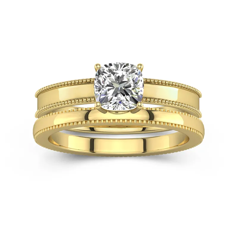 18K Gold Moissanite Bridal Set