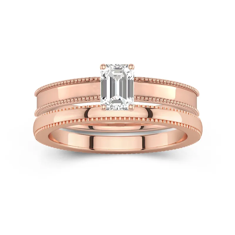 14K Rose Gold Moissanite Bridal Set