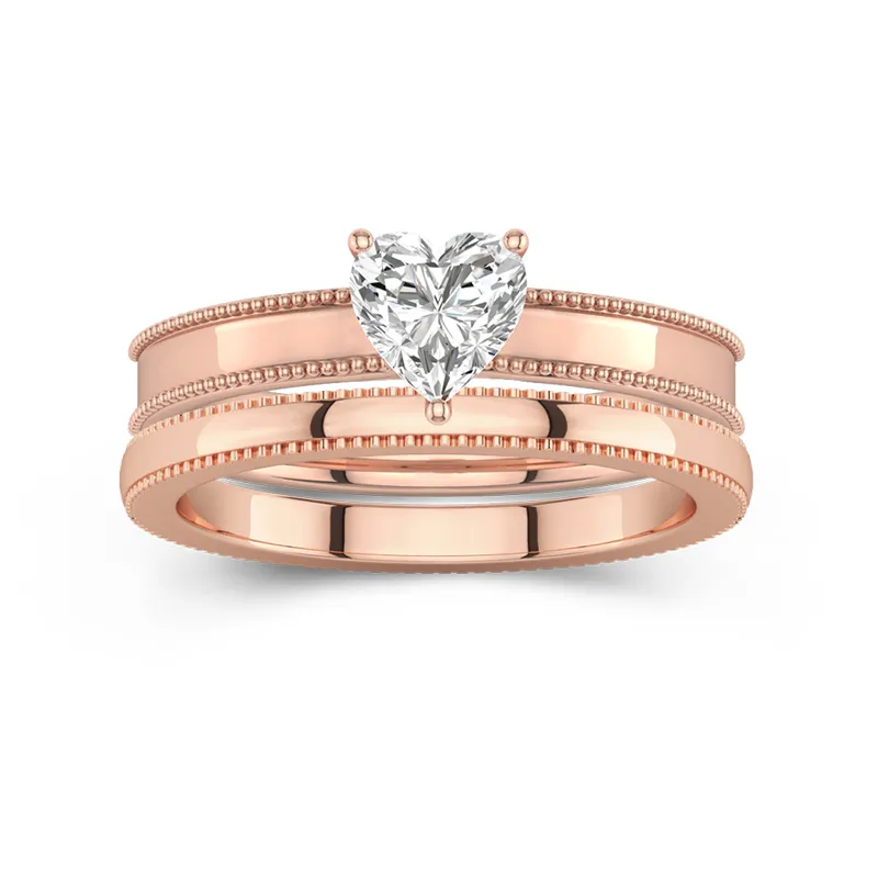 14K Rose Gold Moissanite Bridal Set