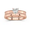 18K Rose Gold Moissanite Bridal Set