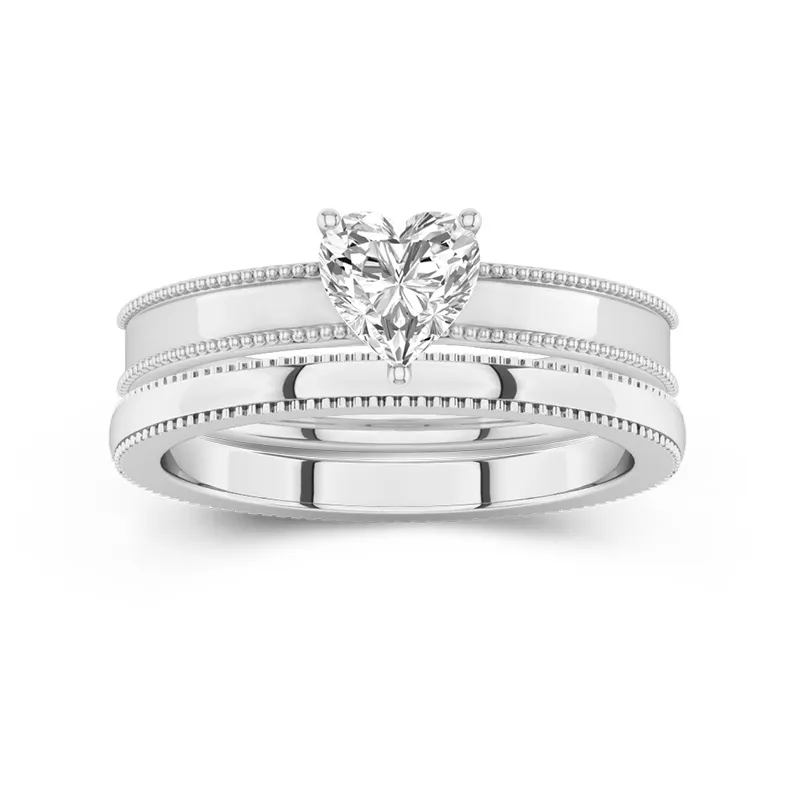 14K White Gold Moissanite Bridal Set