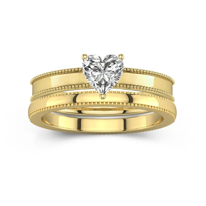 18K Gold Moissanite Bridal Set