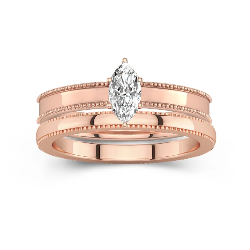 14K Rose Gold Moissanite Bridal Set