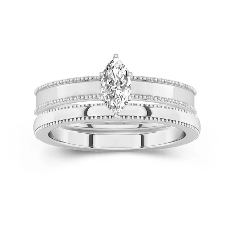 18K White Gold Moissanite Bridal Set