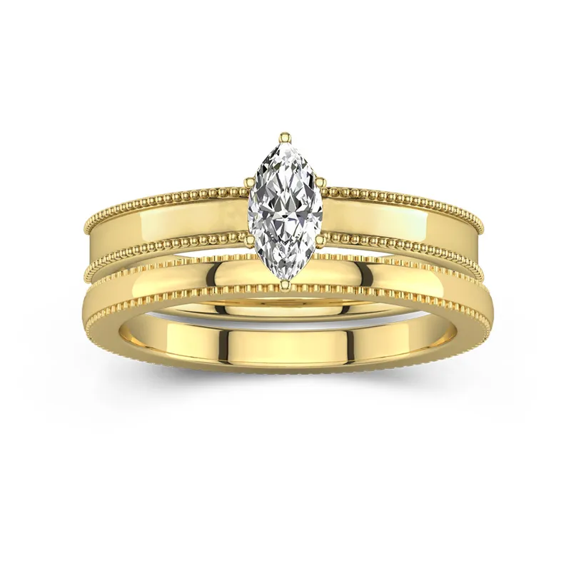 14K Gold Moissanite Bridal Set