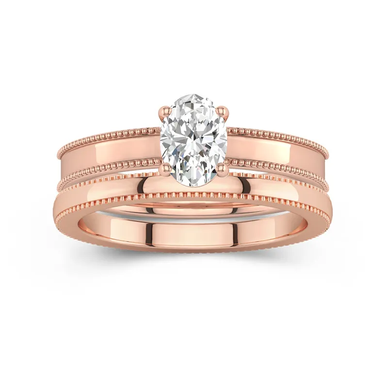 14K Rose Gold Moissanite Bridal Set