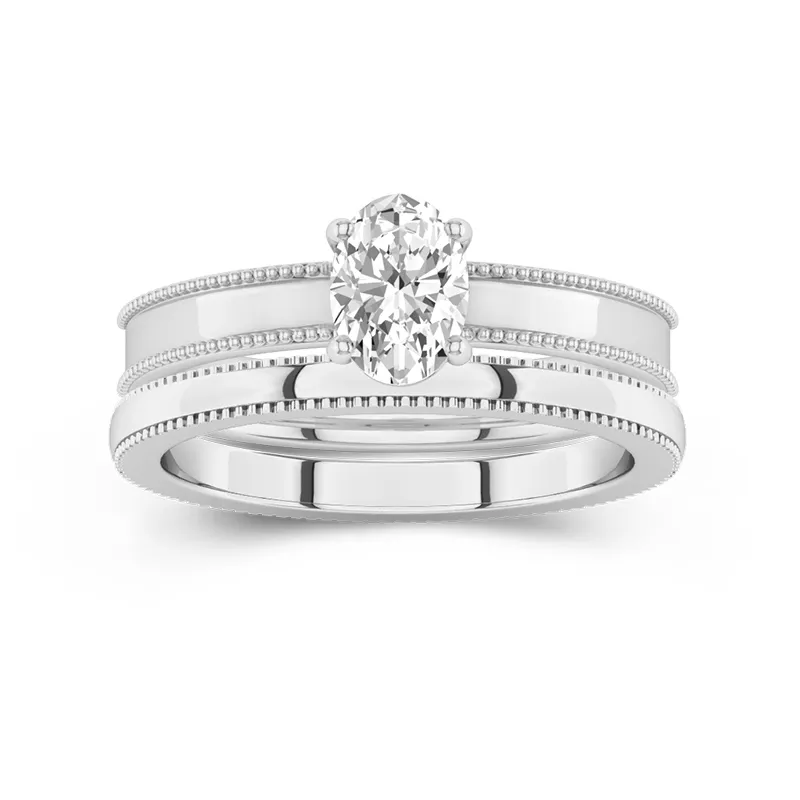 Platinum Moissanite Bridal Set