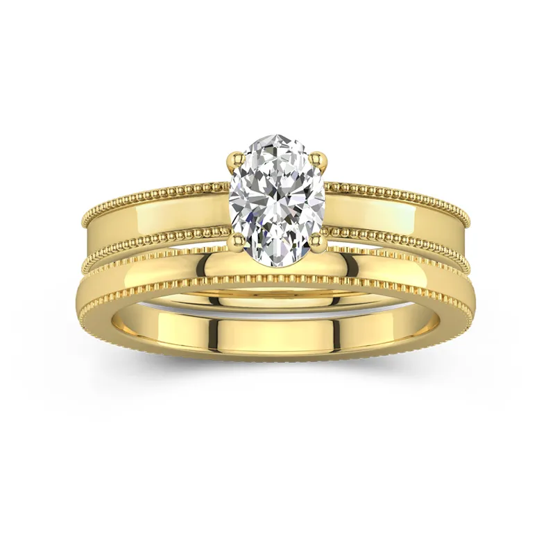 18K Gold Moissanite Bridal Set