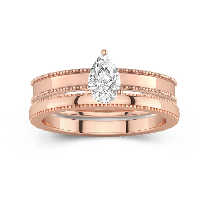 14K Rose Gold Moissanite Bridal Set