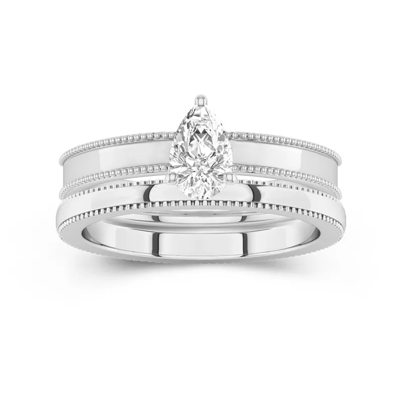 18K White Gold Moissanite Bridal Set