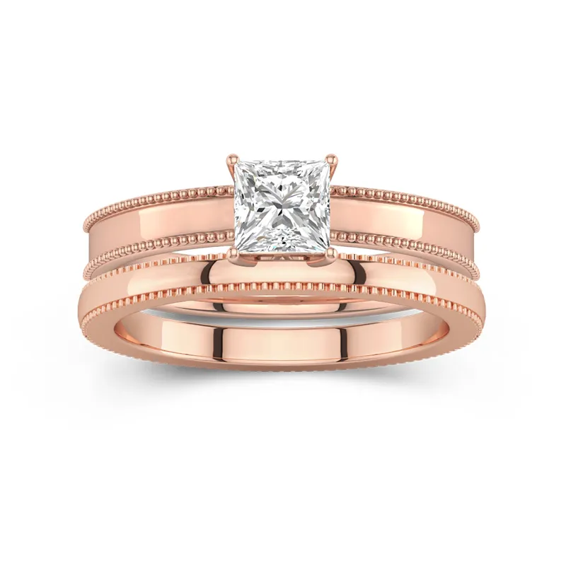 14K Rose Gold Moissanite Bridal Set