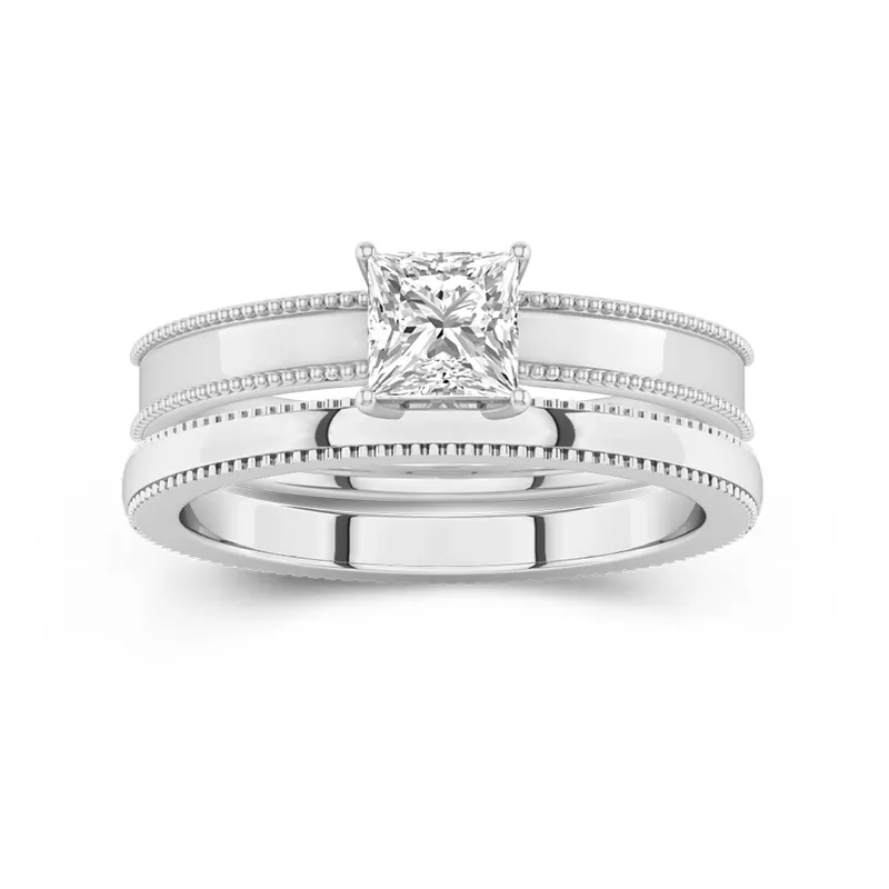 18K White Gold Moissanite Bridal Set