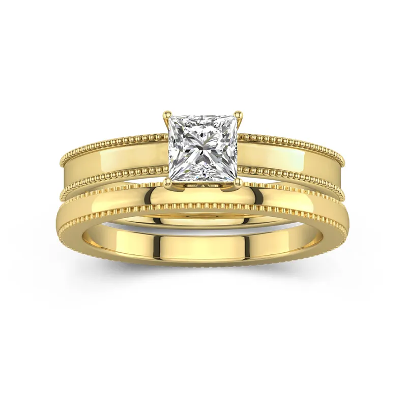 18K Gold Moissanite Bridal Set