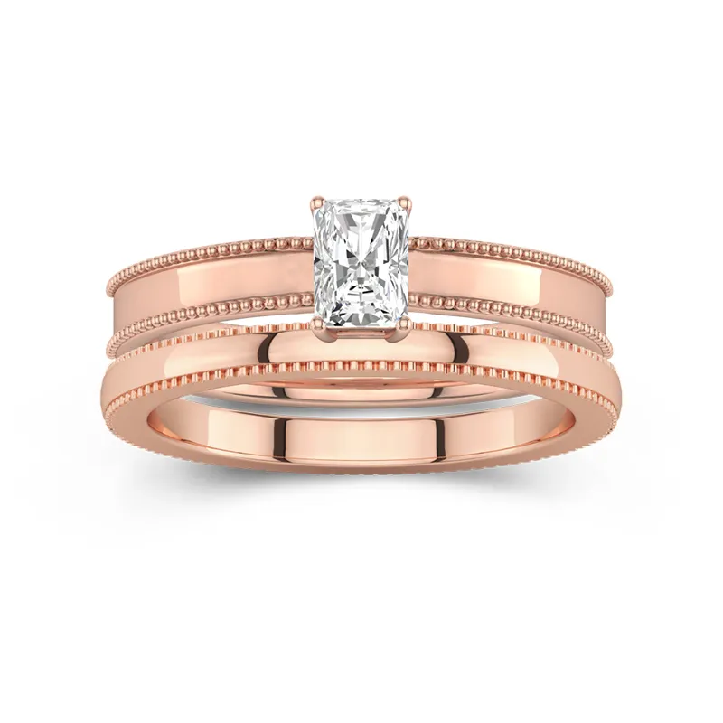 14K Rose Gold Moissanite Bridal Set