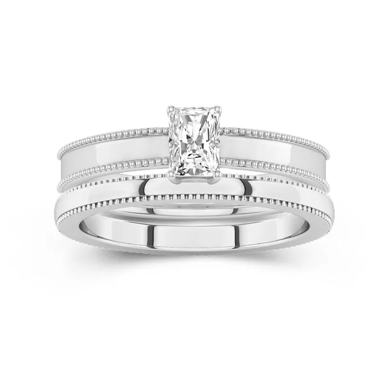 Platinum Moissanite Bridal Set