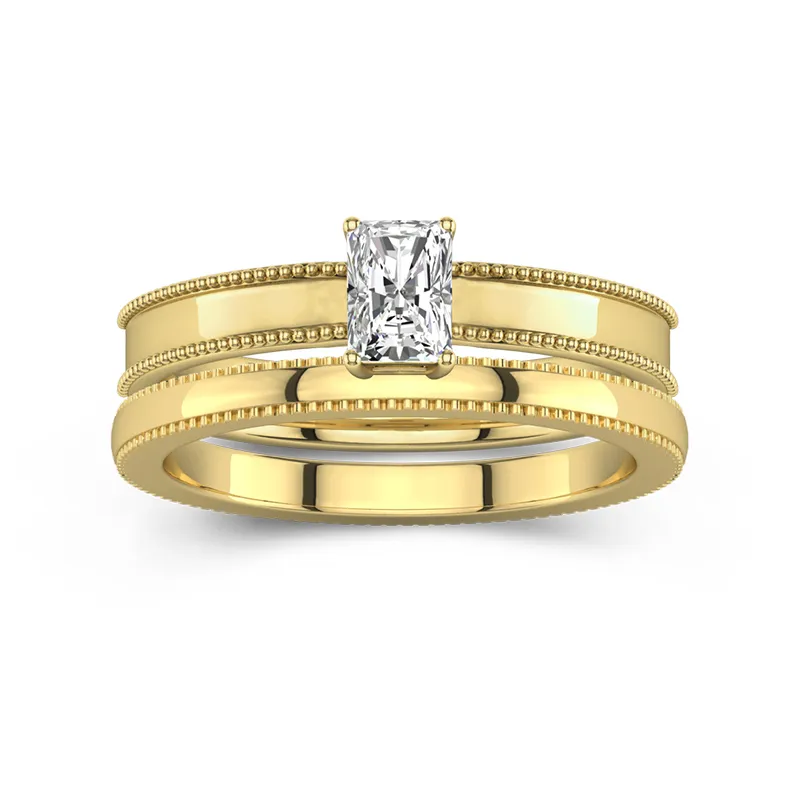 18K Gold Moissanite Bridal Set