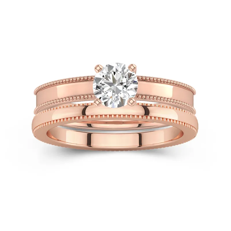 14K Rose Gold Moissanite Bridal Set