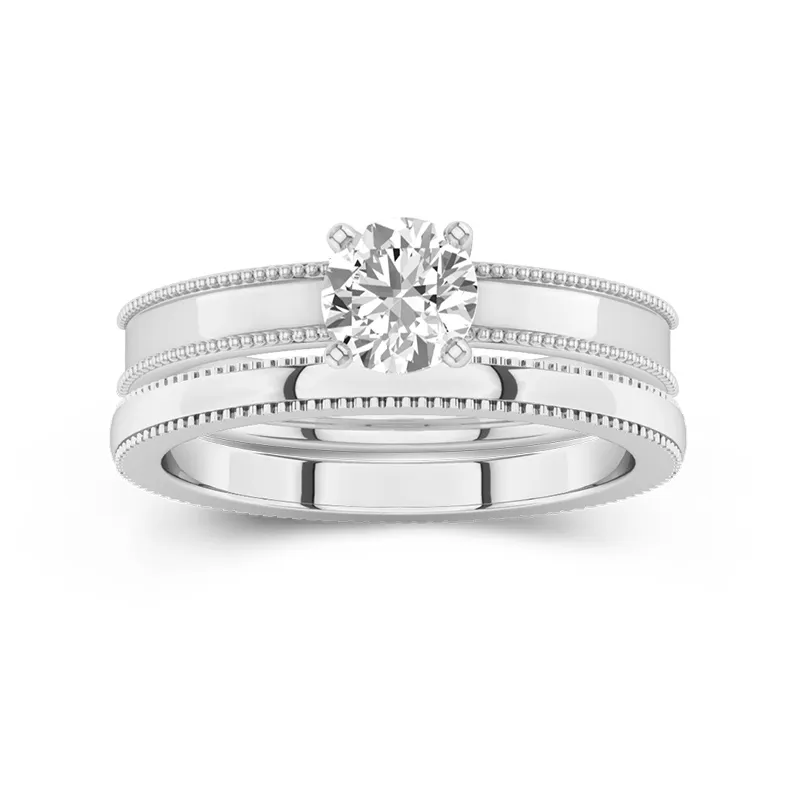 18K White Gold Moissanite Bridal Set