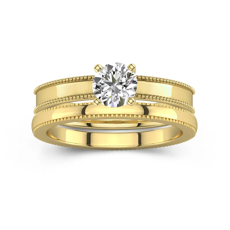 18K Gold Moissanite Bridal Set