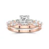 White Moissanite Wedding Ring Set