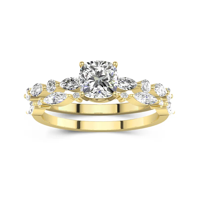 Blanc Moissanite Ensemble d'alliances