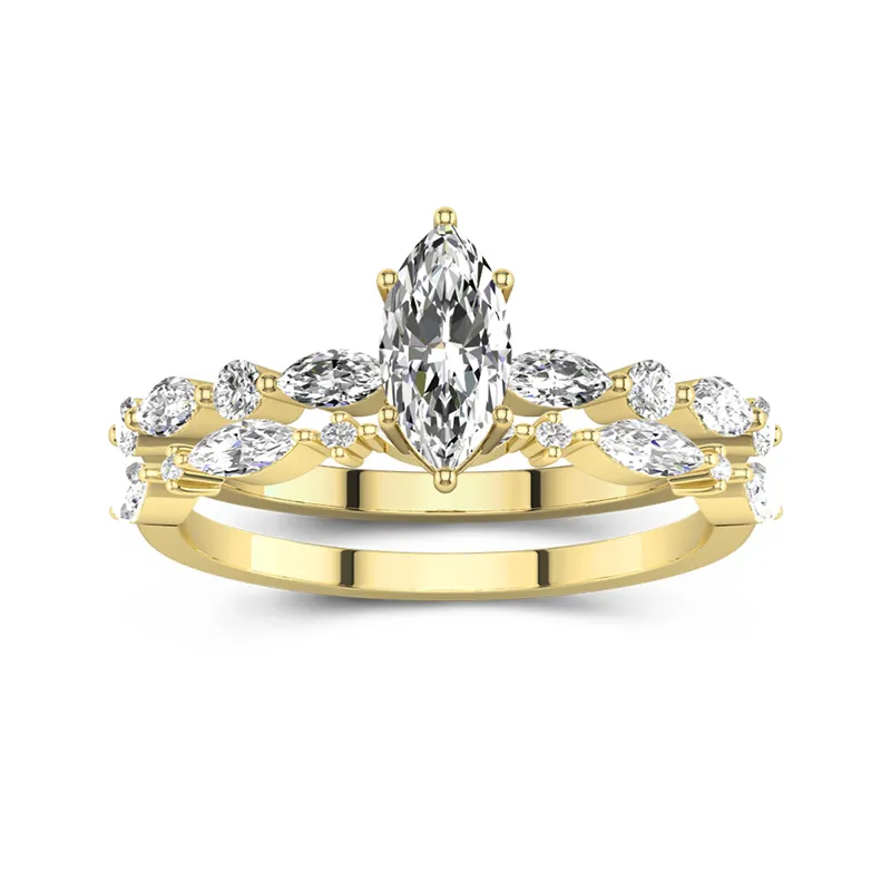 Blanc Moissanite Ensemble d'alliances