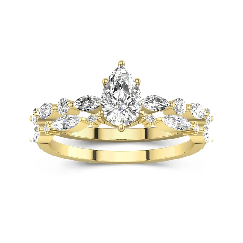 Blanc Moissanite Ensemble d'alliances