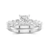 White Moissanite Wedding Ring Set