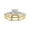 White Moissanite Wedding Ring Set