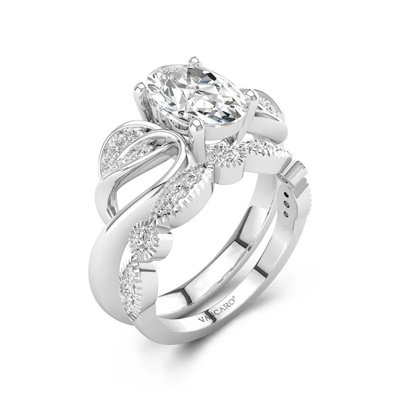 Nature 1.50ct Zircon cubique Ensemble nuptial