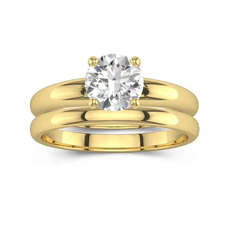 Elegant Round Cut Wedding Ring Set