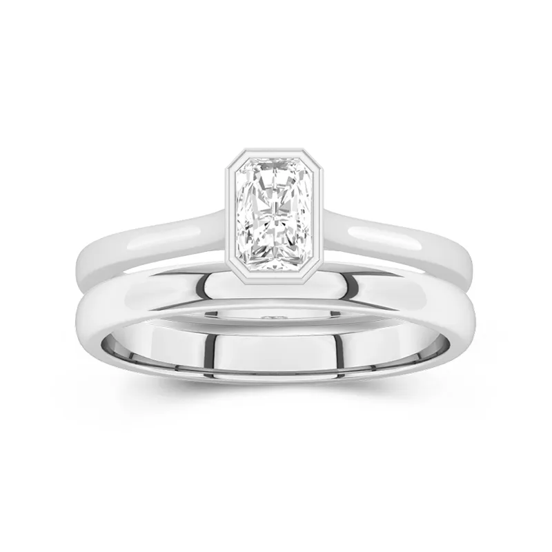 Solitaire Bezel Bridal Set 1.00ct Moissanite