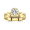 Solitaire Bezel Bridal Set 1.00ct Moissanite