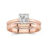 14K Rose Gold Cathedral East West Traditional Shank Bridal Set