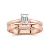 14K Rose Gold Cathedral East West Traditional Shank Bridal Set