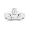 14K White Gold Cathedral East West Traditional Shank Bridal Set