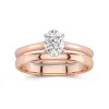 14K Rose Gold Cathedral East West Traditional Shank Bridal Set