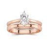 14K Rose Gold Cathedral East West Traditional Shank Bridal Set