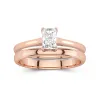 14K Rose Gold Cathedral East West Traditional Shank Bridal Set