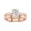 14K Rose Gold Cathedral East West Traditional Shank Bridal Set