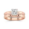 18K Rose Gold Solitaire Traditional Shank Bridal Set