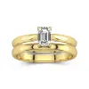 18K Gold Solitaire Traditional Shank Bridal Set